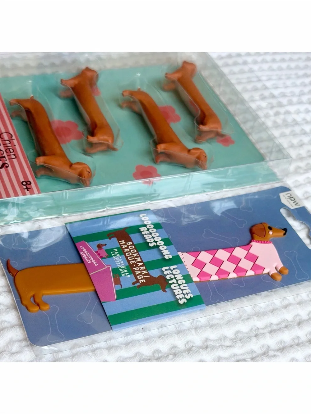 npw Dachshund Eraser & Bookmark Novelty Dog Office Gift Set School Supplies Lot